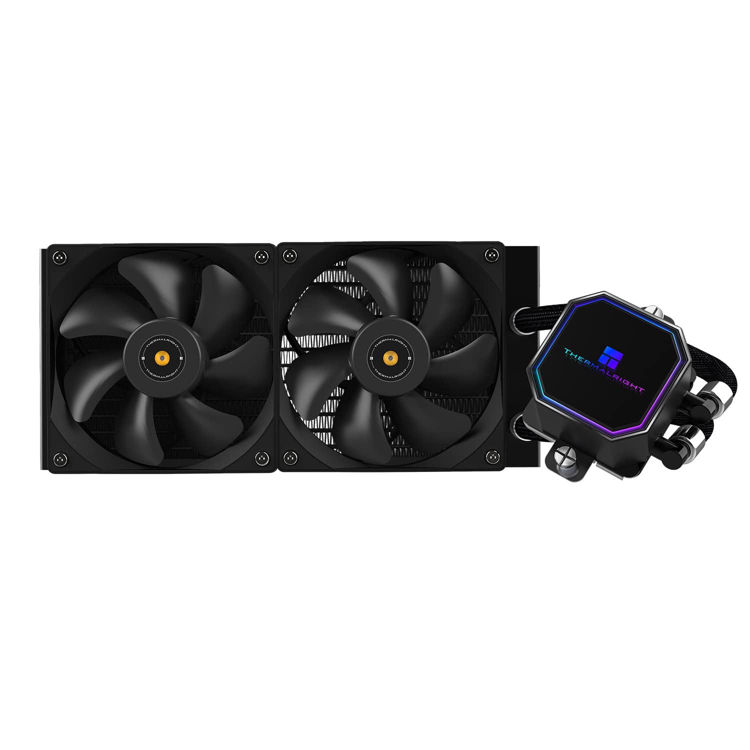 Thermalright Frozen Prism 240 Black RGB CPU Liquid Cooler - High Performance PWM Pump 3300RPM, Dual TL-E12 PWM Fans - Compatible with AMD AM4/AM5 & Intel 1150/1151/1200/1700/2011 Sockets - Ideal for Gaming PCs, Workstations, and Overclocking Builds