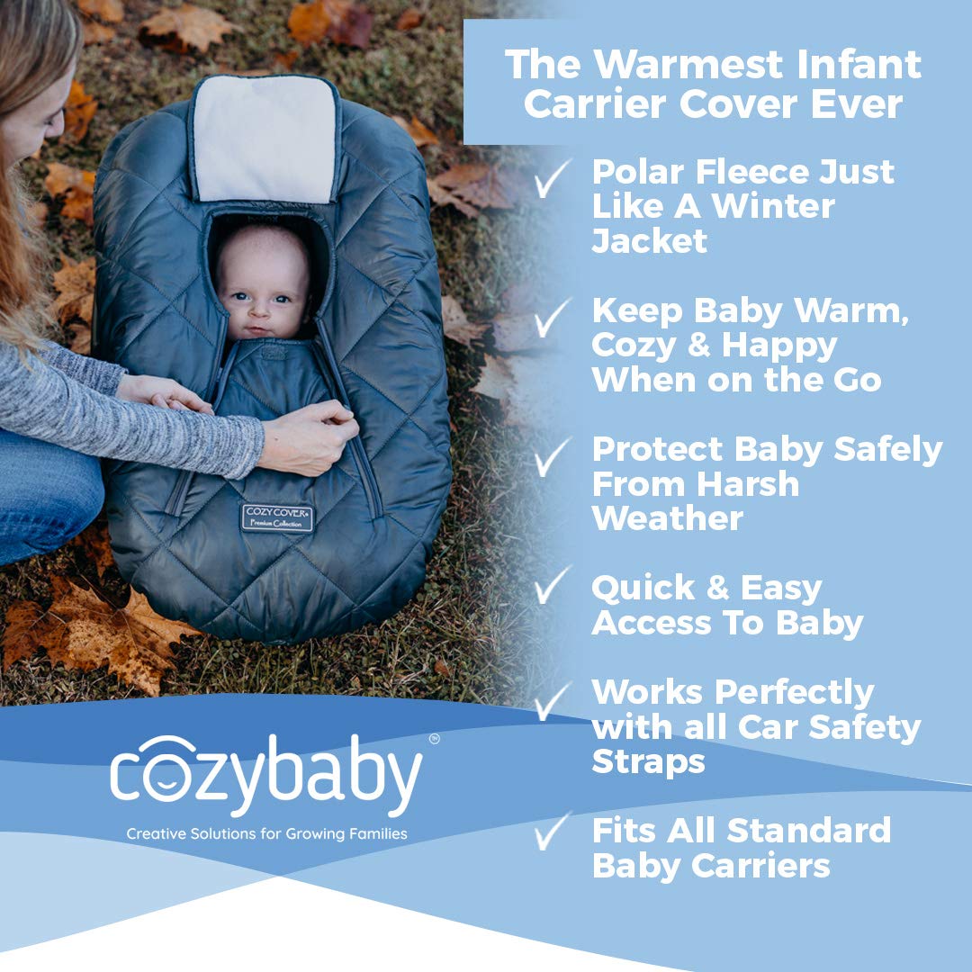Premium Polar Fleece Infant Car Seat Cover - Soft & Warm Baby Carrier Blanket for Cold Weather (Charcoal) | Ideal for Winter Travel, Stroller Use & Outdoor Adventures | Trusted by 6M+ Parents