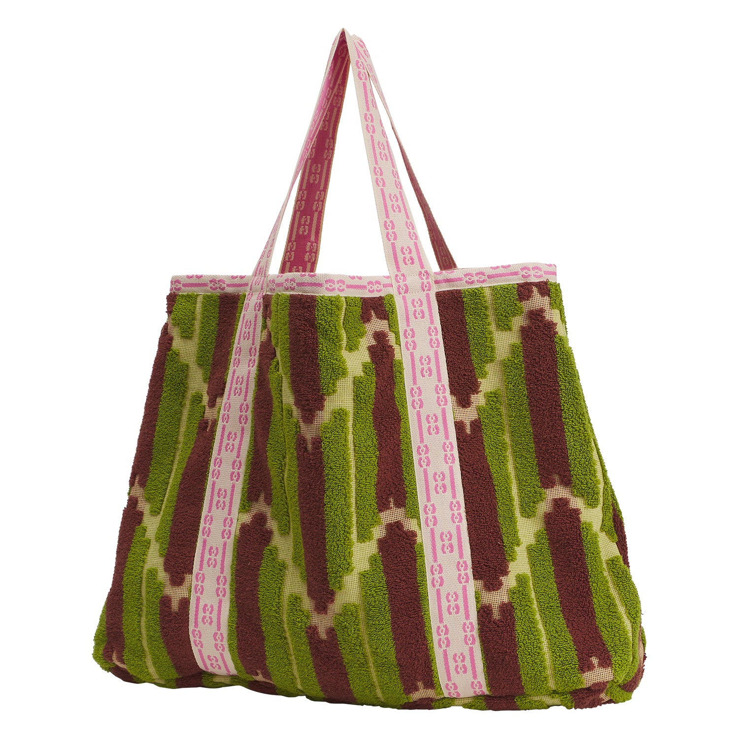 Nisha Terry Tote Bag - Stylish Woven Palm Leaf Handbag for Women, Beach Bag, Summer Purse - Perfect for Vacation, Shopping & Outdoor Activities