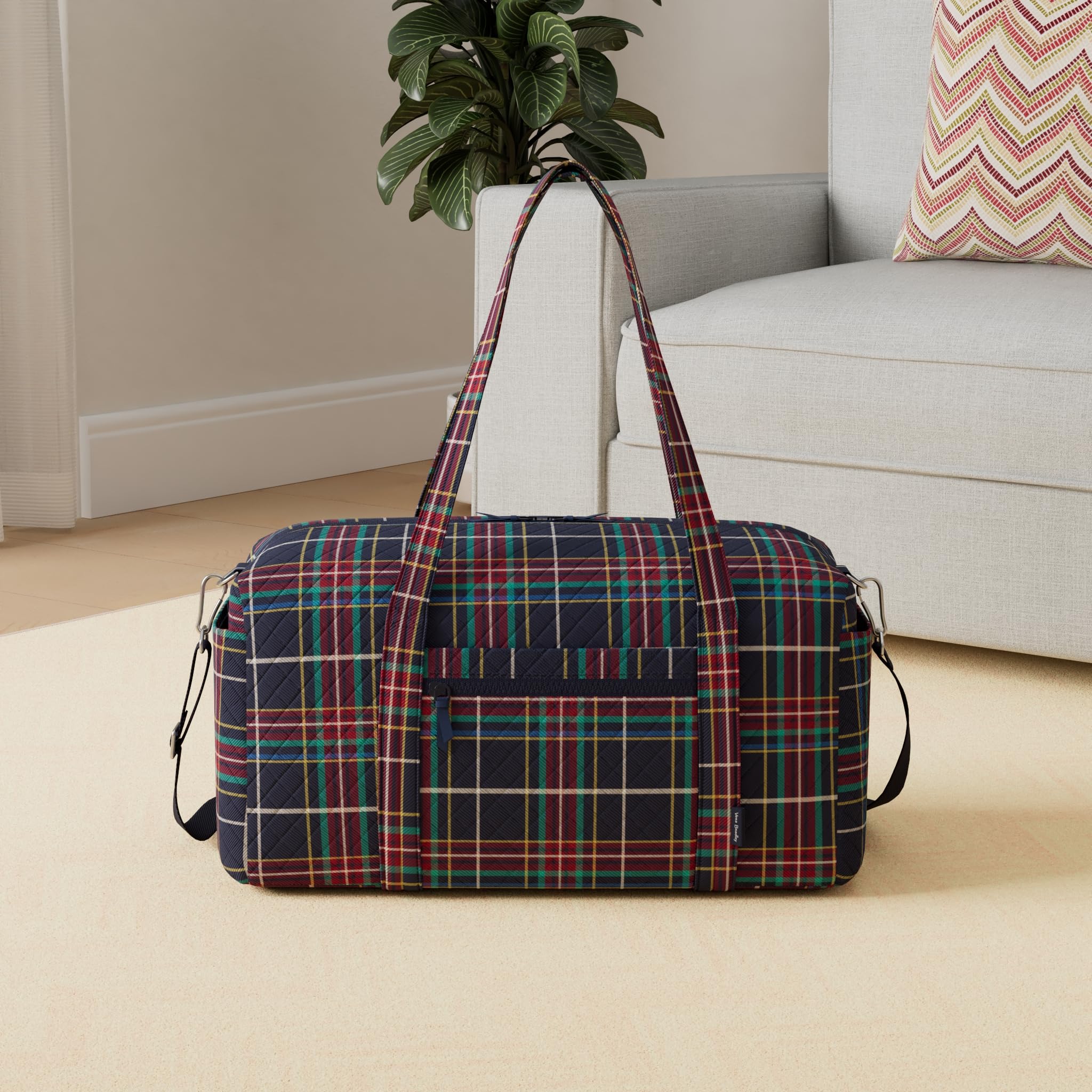 Vera Bradley Women's Large Cotton Travel Duffle Bag - Lightweight Carryall for Weekend Getaways, Gym, Sports & Overnight Trips