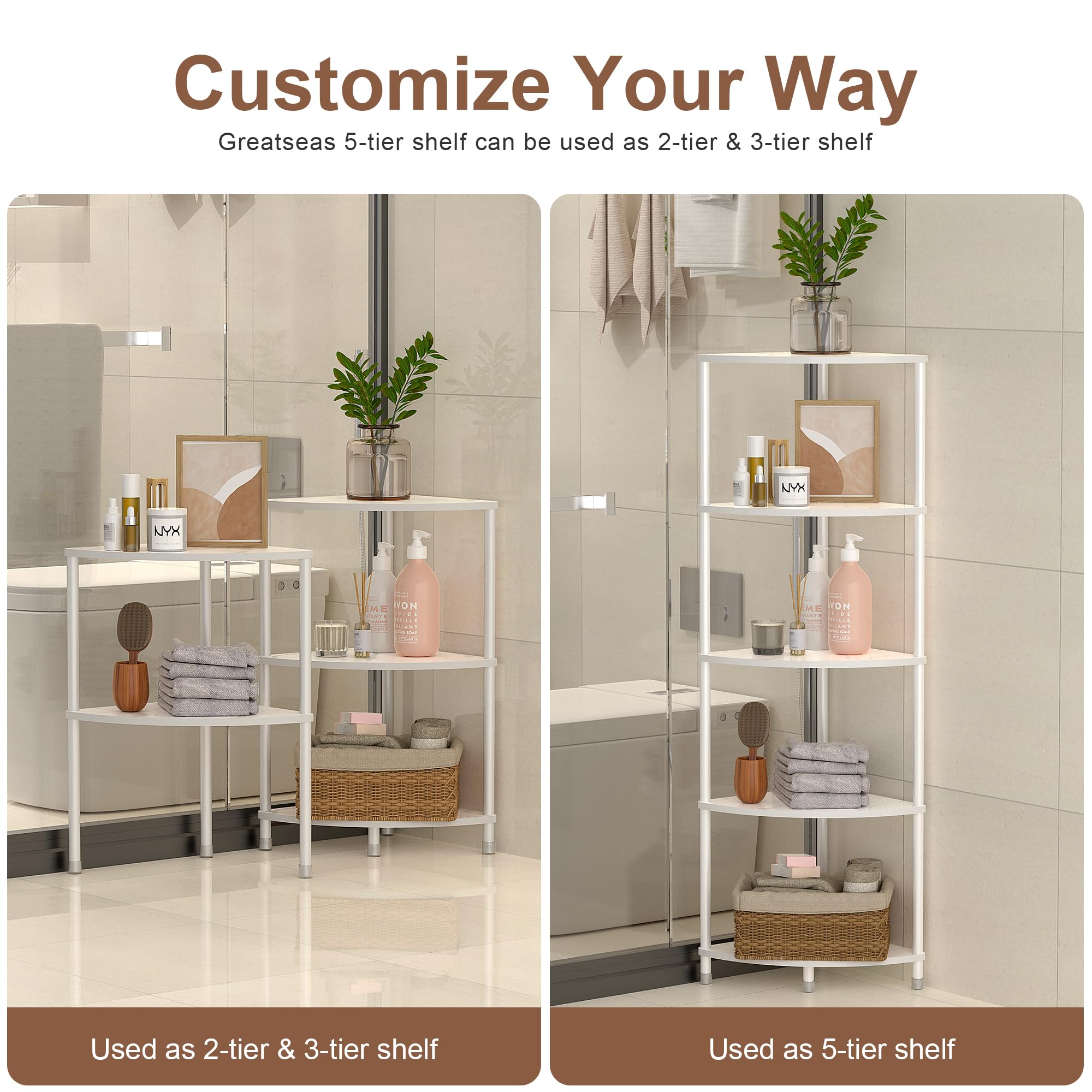 5-Tier Corner Shelf Stand - 44.1