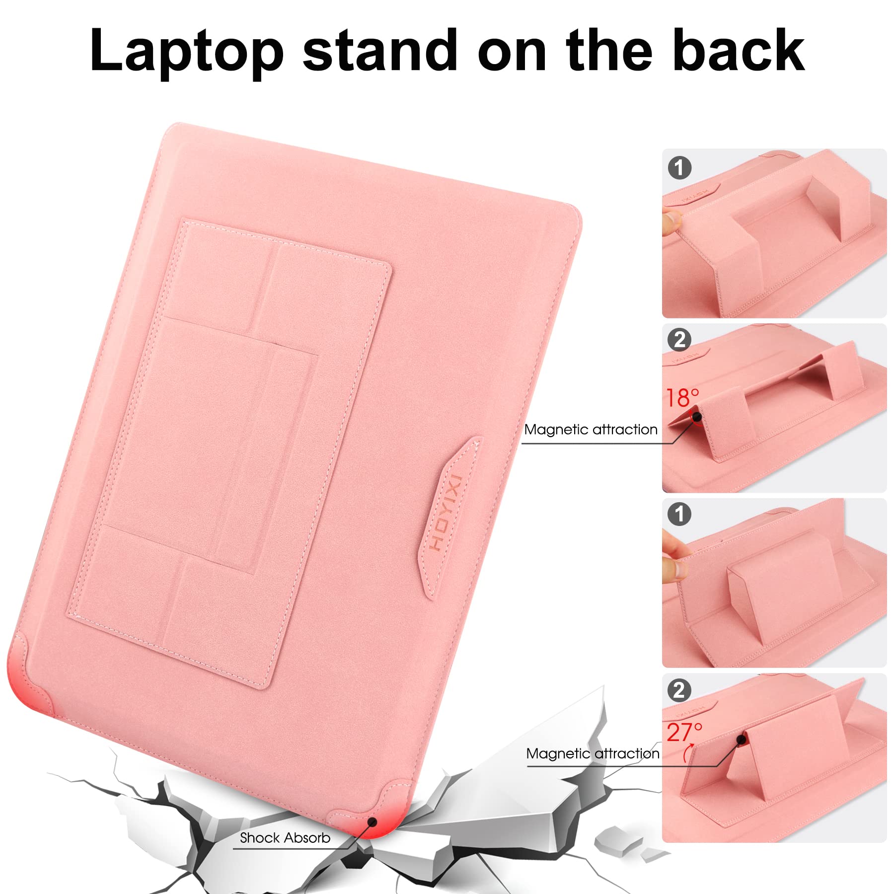Premium 15-16 Inch Leather Laptop Sleeve Case for MacBook Pro 16 2021/2019, ASUS Vivobook 15, HUAWEI MateBook D15, HP 15.6