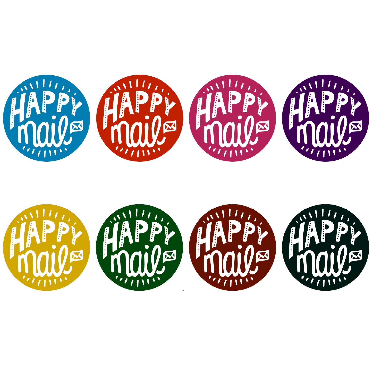WRAPAHOLIC Happy Mail Business Stickers - 1000 Pack of 1.5