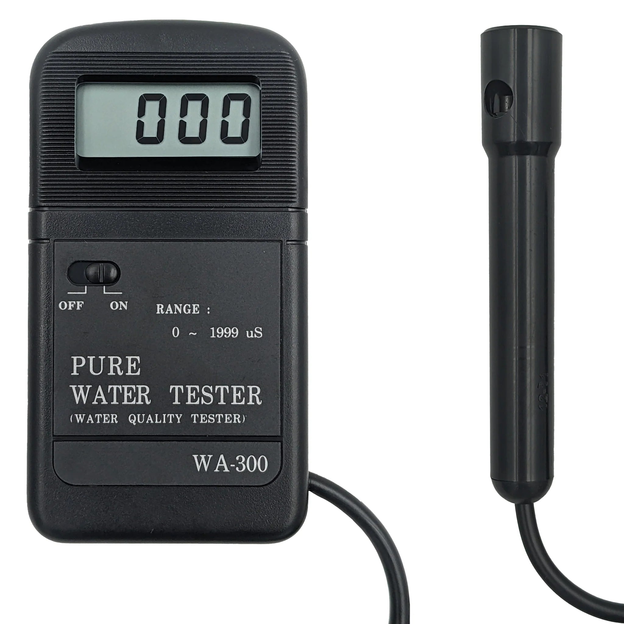 Digital Water Quality Tester 0-1999µS - Portable Conductivity Meter with 3½ Digit LCD Display for Testing Water Purity & Filter Effectiveness (WA 300) - Ideal for Home, Aquariums, Pools & Hydroponics