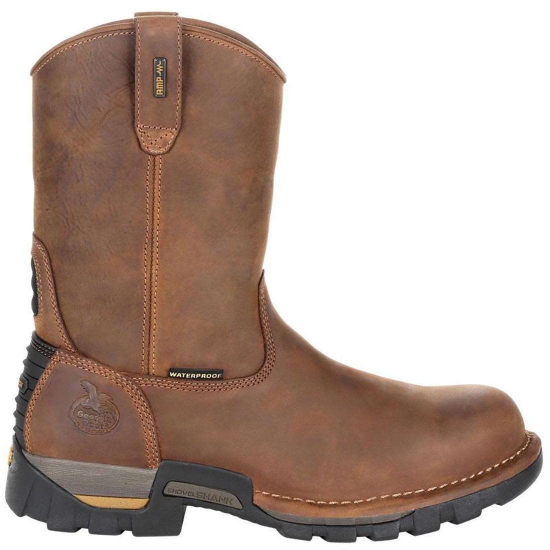 Eagle One Waterproof Pull-On Work Boots for Men - Slip Resistant Safety Shoes for Construction, Hiking & Outdoor Work