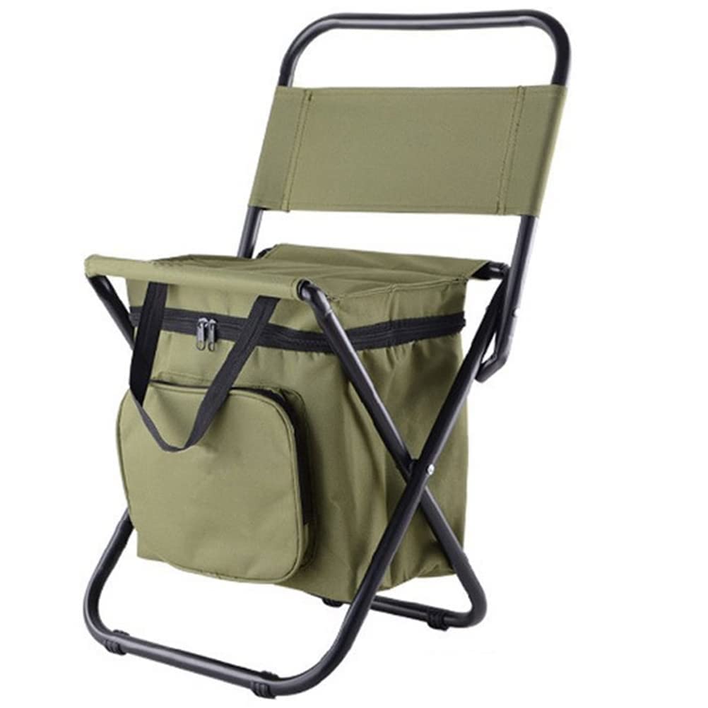 JAOCDOEN Portable Folding Camping Chair with Cooler Bag - Lightweight Backpack Stool for Outdoor Adventures, Hiking, Picnics, Beach & Fishing Trips | Compact Design for Easy Storage & Travel