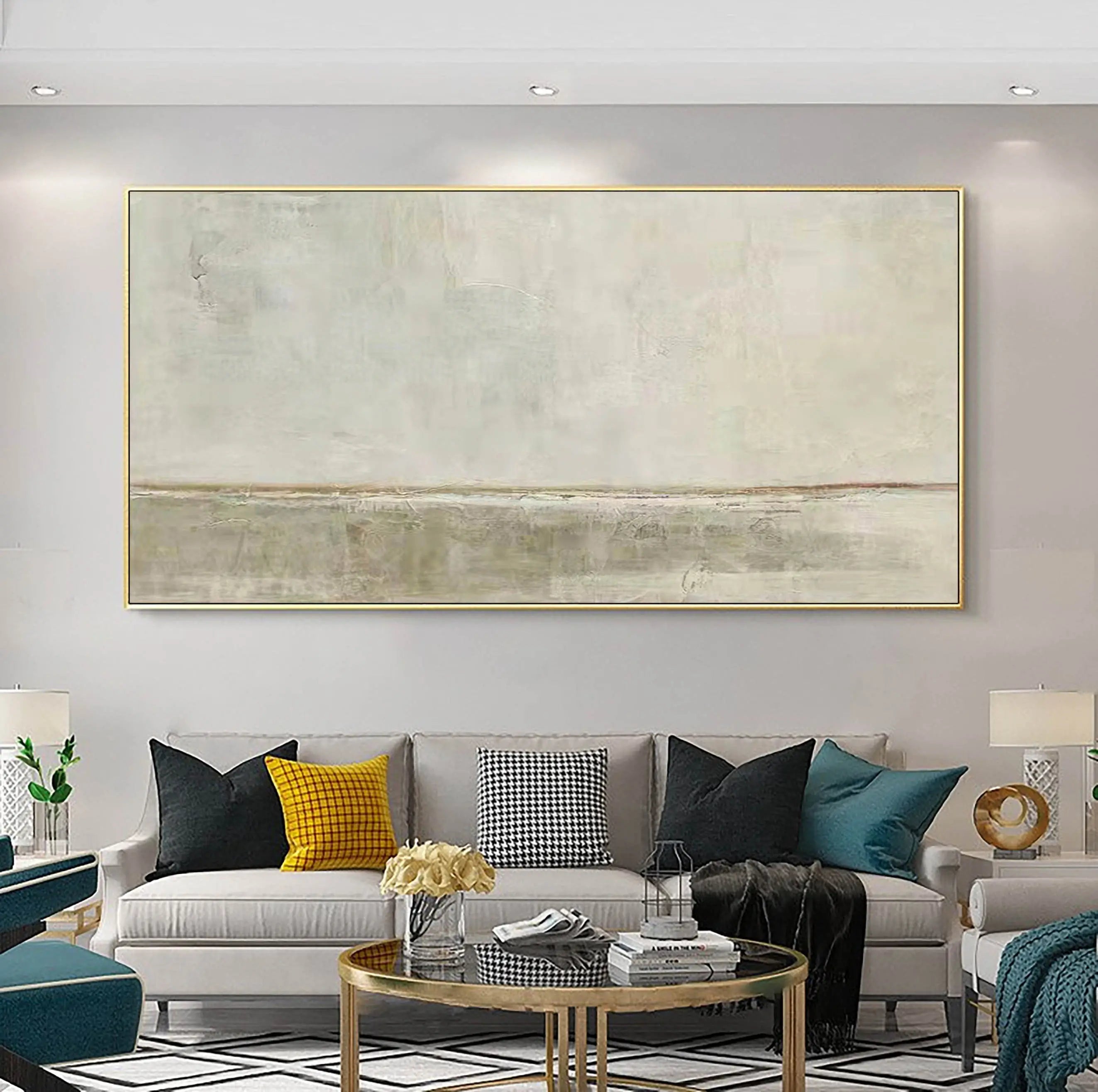 Modern Abstract Landscape Wall Art Painting - Large Canvas Print for Living Room, Bedroom & Office Decor | #MM068