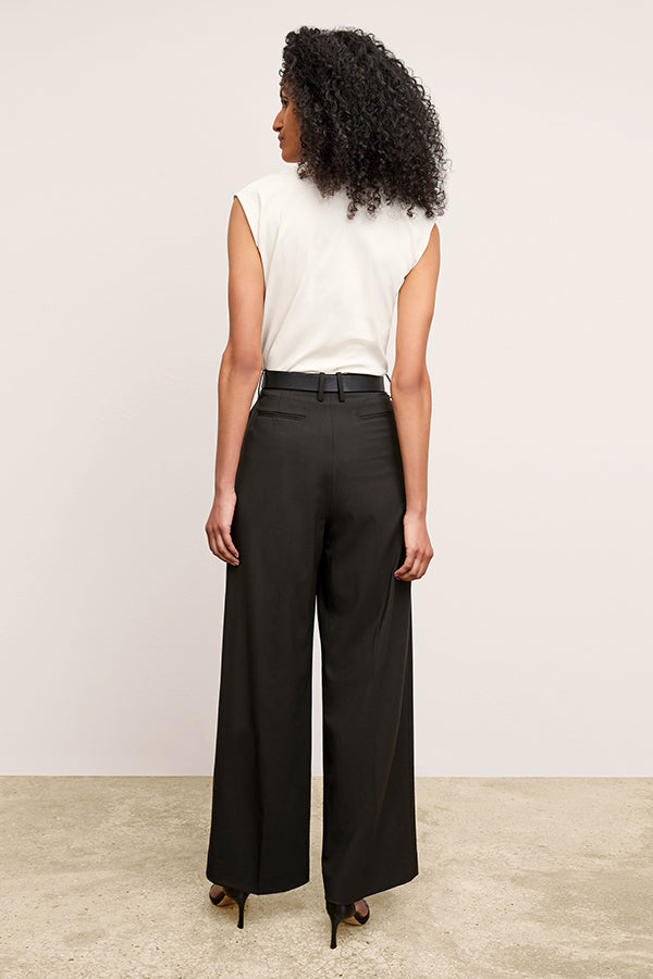 Zuri Pant Washable Wool Twill Pants for Women - Comfortable & Durable Black Trousers for Office, Travel & Casual Wear