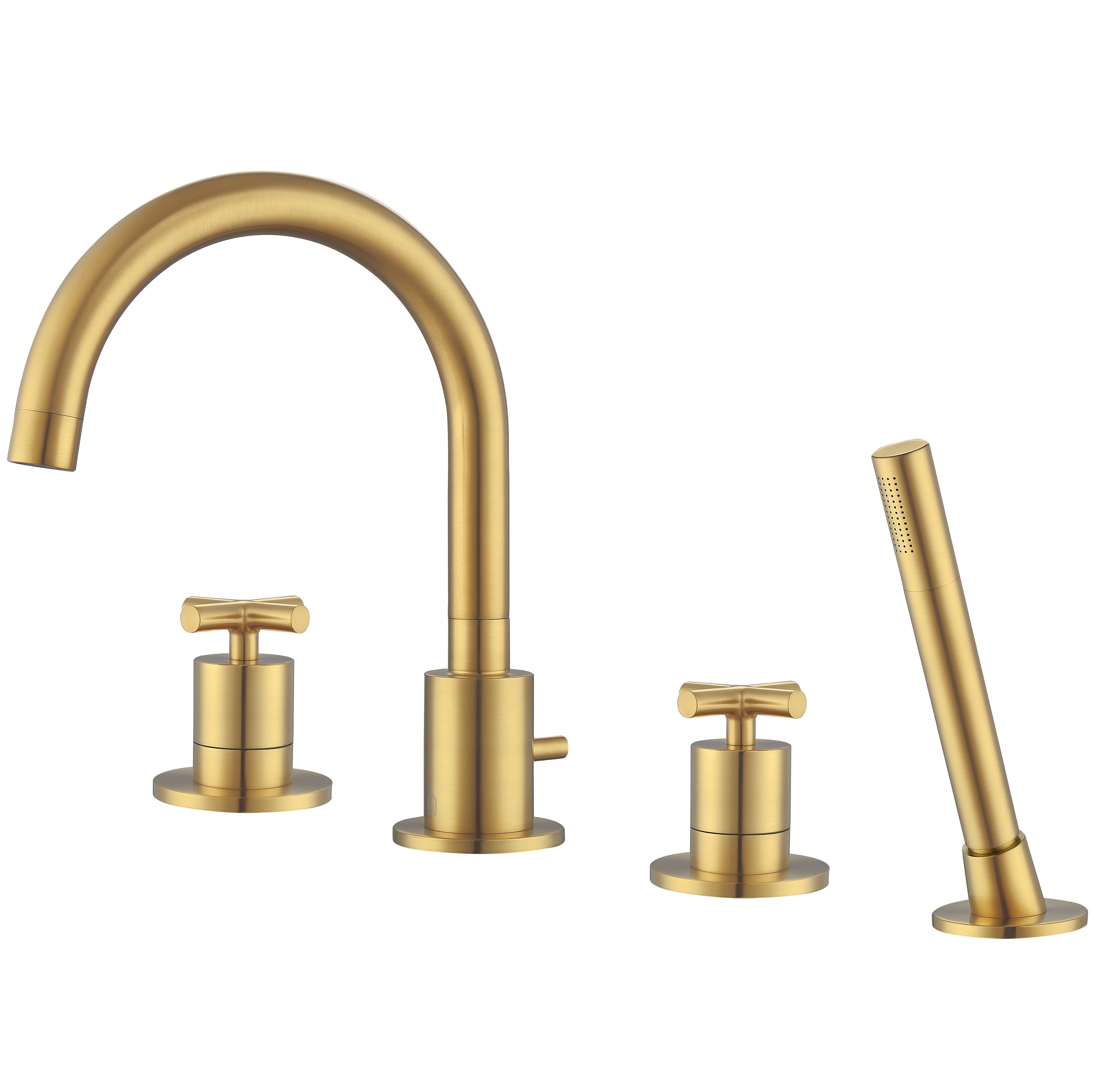 Brushed Titanium Gold Ava Two Handle Roman Tub Faucet for Bathroom - Perfect for Luxury Bathtubs and Spa-Like Relaxation
