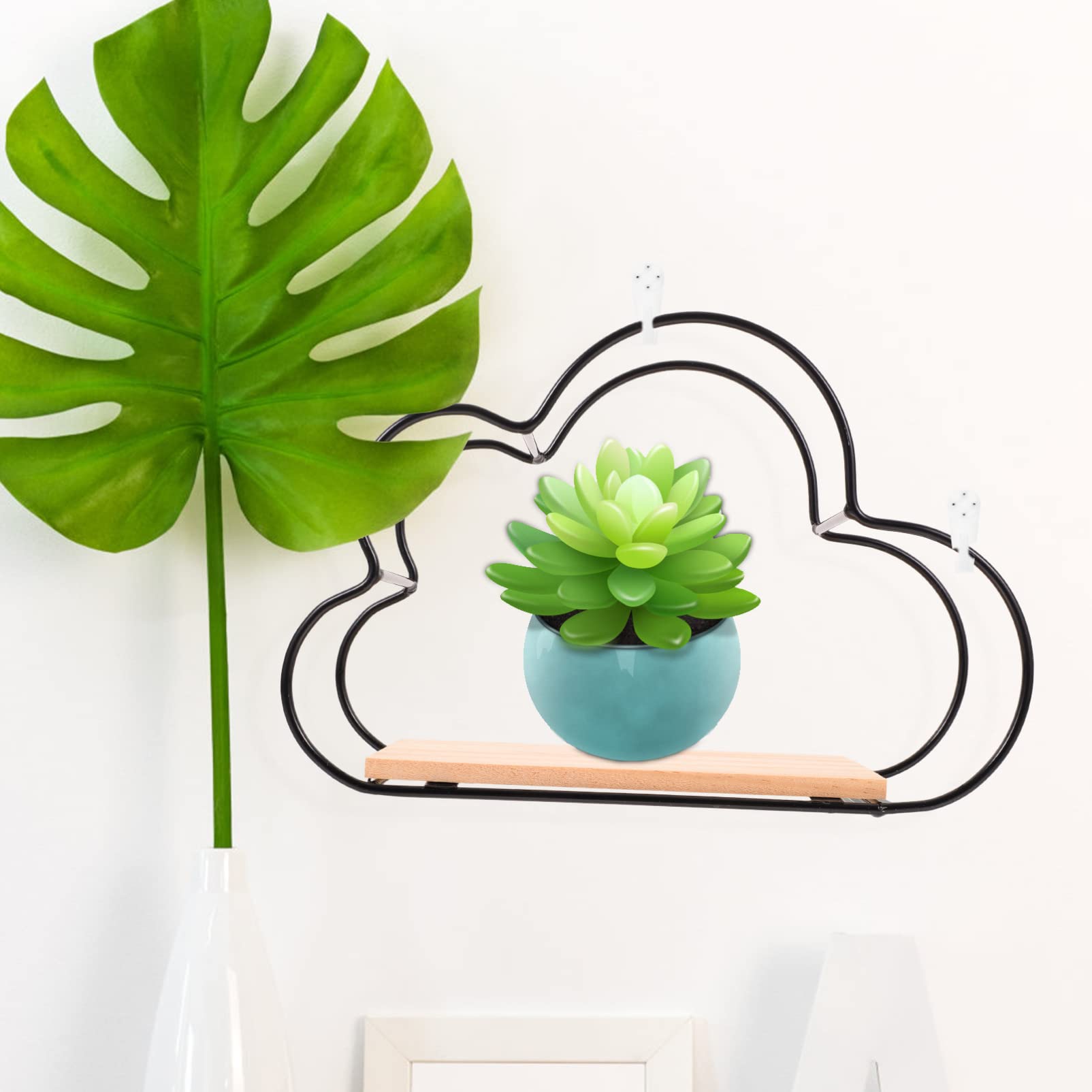 Modern Floating Wall Shelf - Cloud Shape Decorative Shelving for Bedroom & Bathroom | Sturdy & Safe Material | Perfect for Displaying Books, Plants & Home Decor