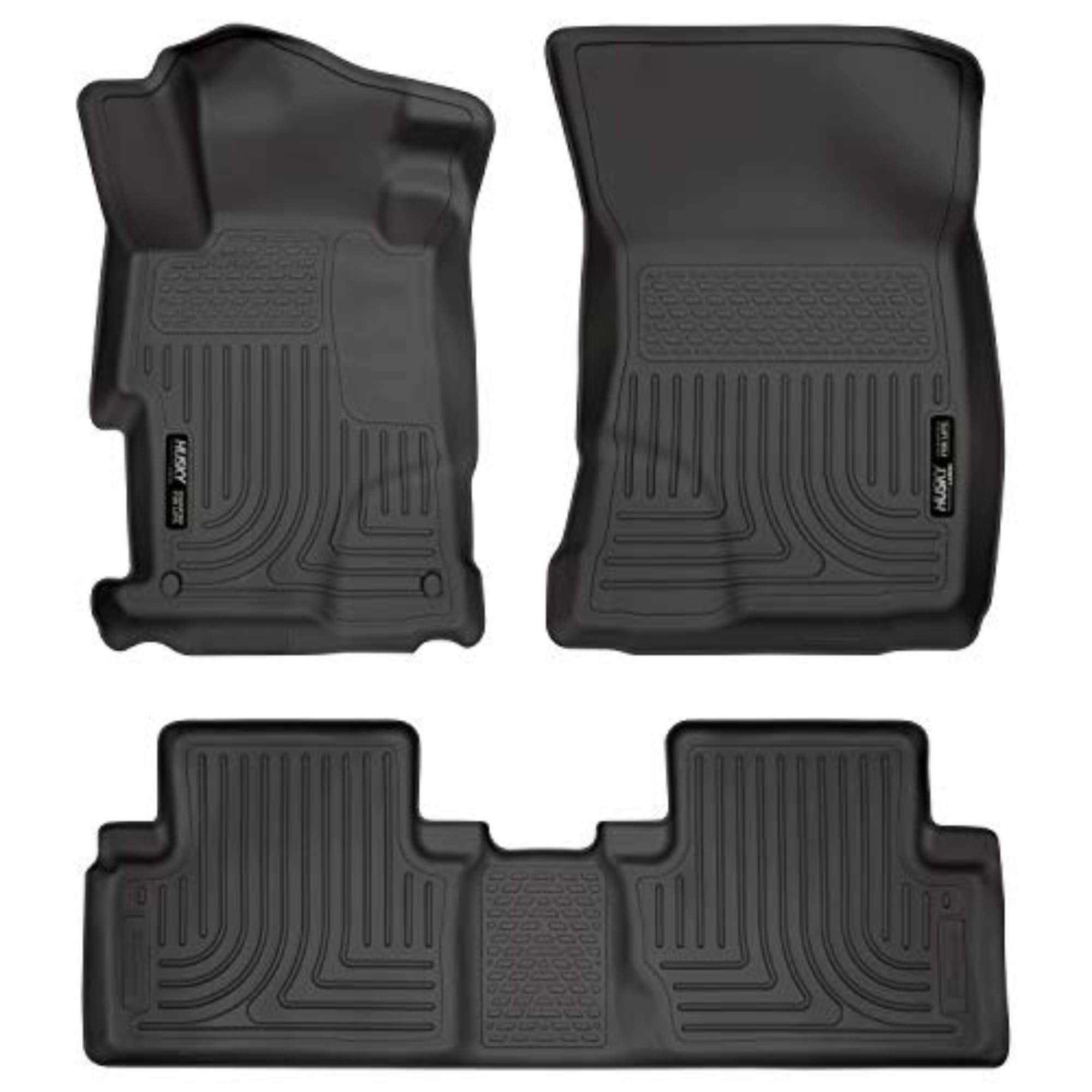 Husky Liners Weatherbeater Floor Mats for 2012-2013 Honda Civic 4-Door - Front & Rear Black Rubber Car Mats (3-Piece Set) - Perfect for All-Weather Protection and Easy Cleaning