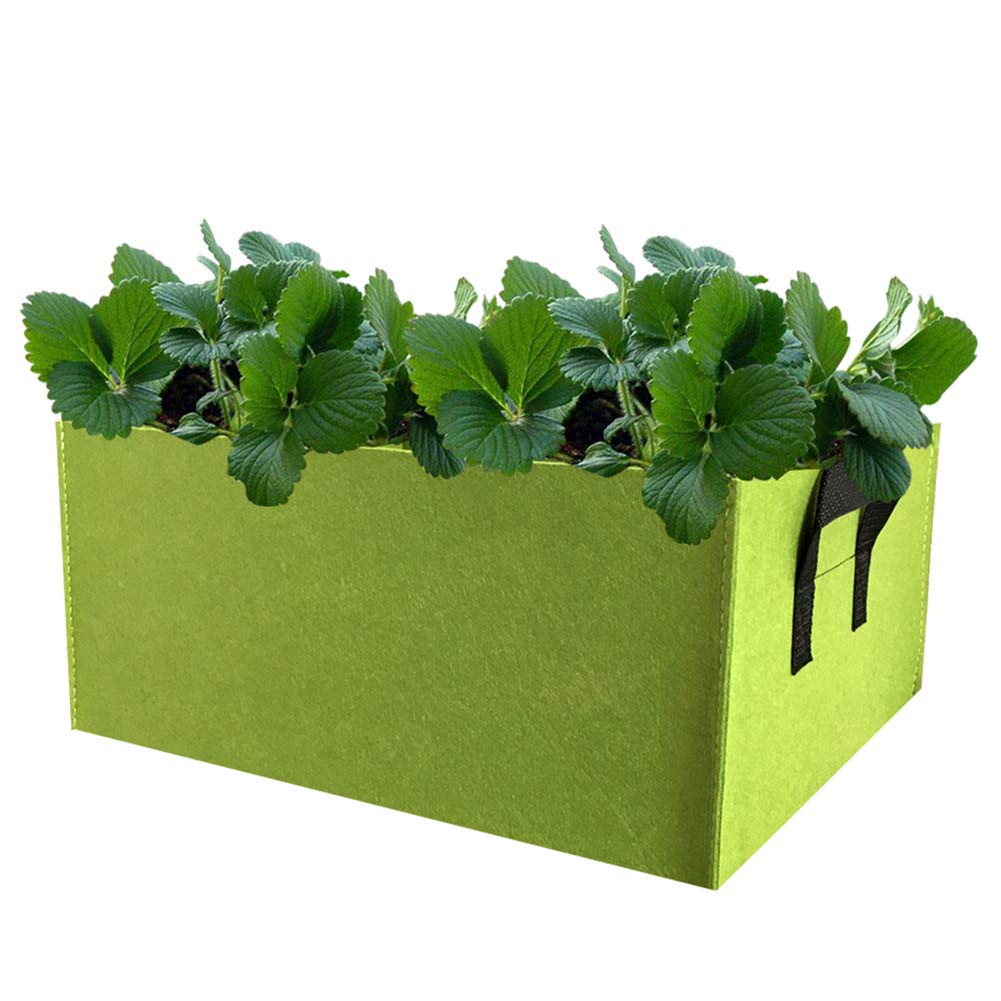 **Breathable Fabric Grow Bags with Handles - Rectangle Raised Garden Bed Planter for Plants, Flowers, Vegetables - Ideal for Indoor/Outdoor Gardening, Balcony & Patio Planting**