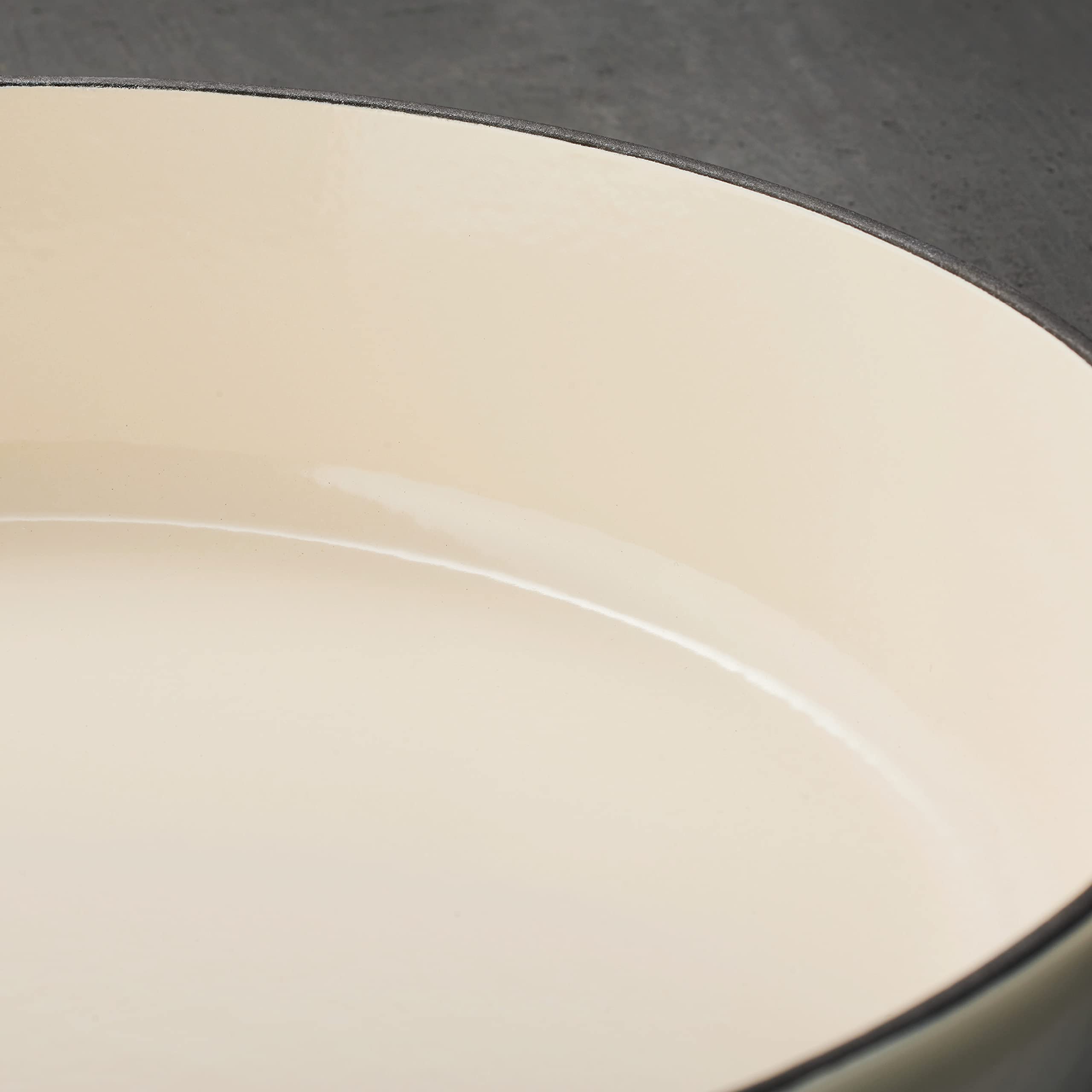 Tramontina 4-Quart Enameled Cast Iron Braiser Pan with Lid - Latte Color, Gold Knob - Perfect for Searing, Braising & Slow Cooking in Oven or Stovetop