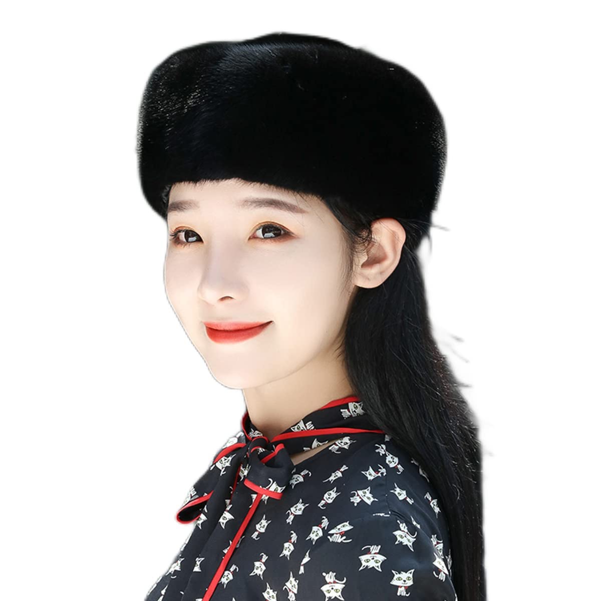 Women's Real Mink Fur Hat - Winter Warm Fashion Cap for Ladies & Girls - Perfect for Stewardess, Casual Wear & Party Outfits