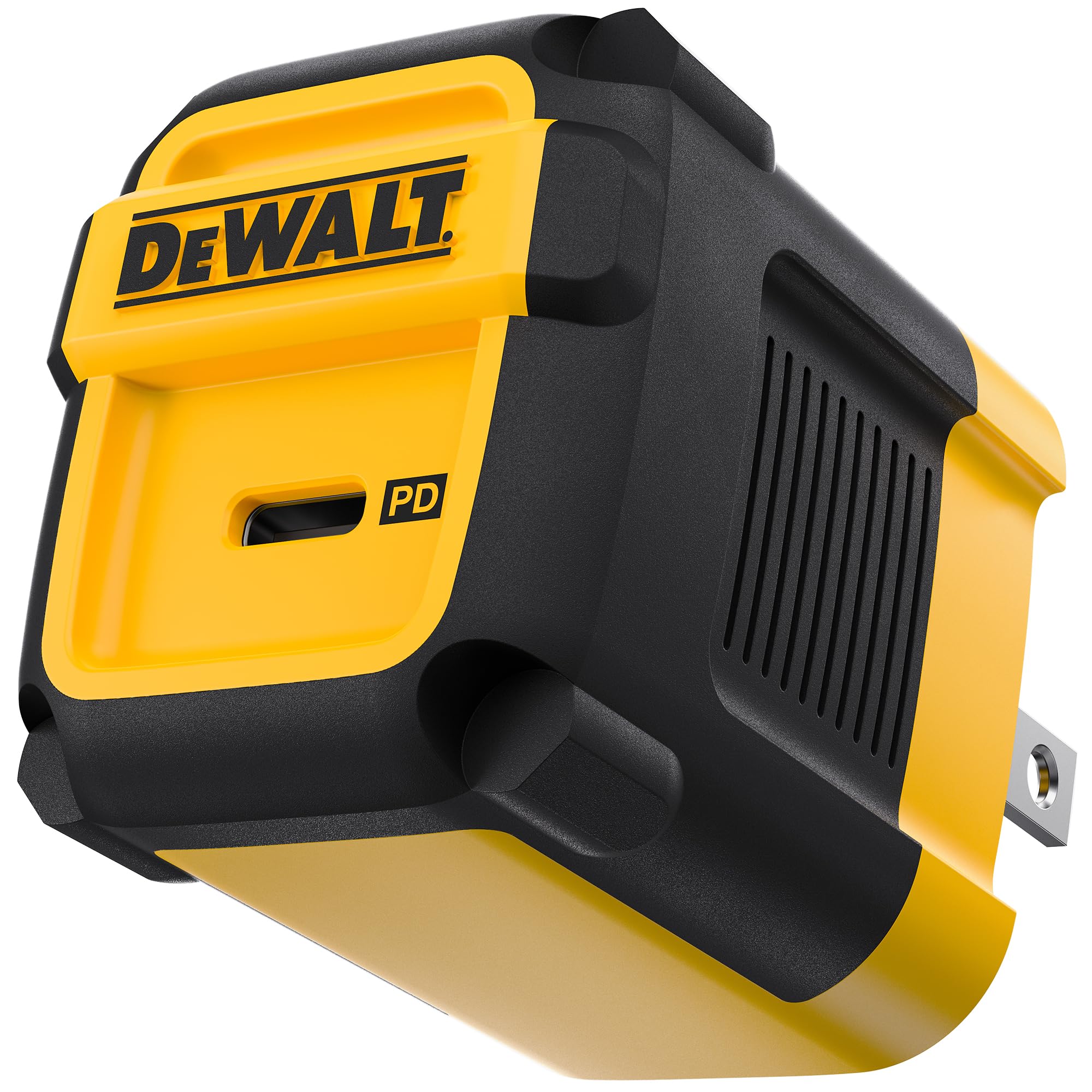 DEWALT 30W PD USB Wall Charger - Fast USB-C Charger with Foldable Plug | Compatible with iPhone 16/15/14/13/12 Pro Max & iPad Pro | Perfect for Construction Sites, Travel & Home Charging