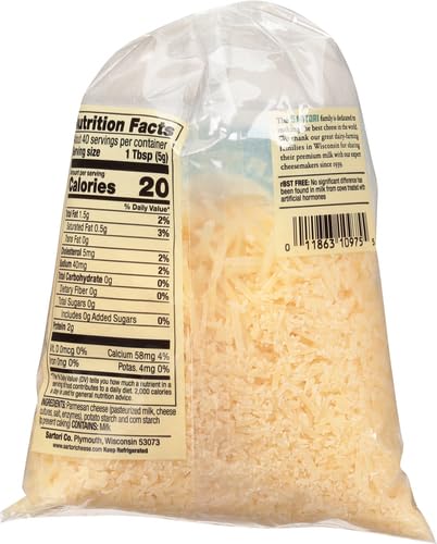 Sartori Shredded Parmesan Cheese - 8 oz Bag | Premium Italian Cheese for Pasta, Pizza & Salads | Perfect for Cooking & Garnishing