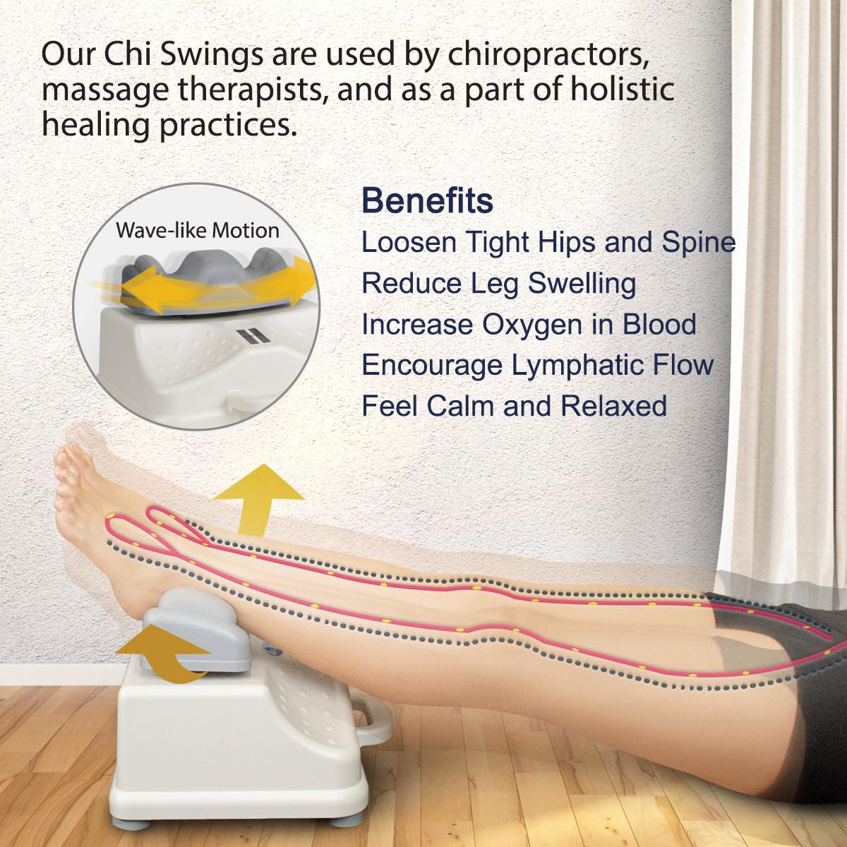 Daiwa Felicity Chi Vitalizer Machine - Passive Aerobic Exerciser for Full Body Workout, Lymphatic Massager & Relaxation | Comfortable Padded Ankle Cradle | Perfect for Home Gym, Stress Relief & Wellness Routine