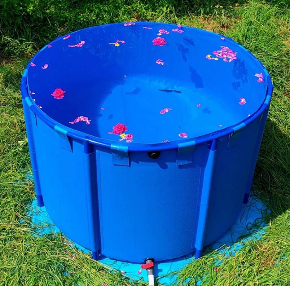 Blue PVC Above Ground Fish Pond Pool - 1.5x0.8m (356 Gallon) with Reinforced Frame & Thickened Canvas for Aquatic Breeding, Water Storage & Irrigation | Perfect for Backyard Koi Ponds, Garden Water Features & Small Farm Irrigation Systems