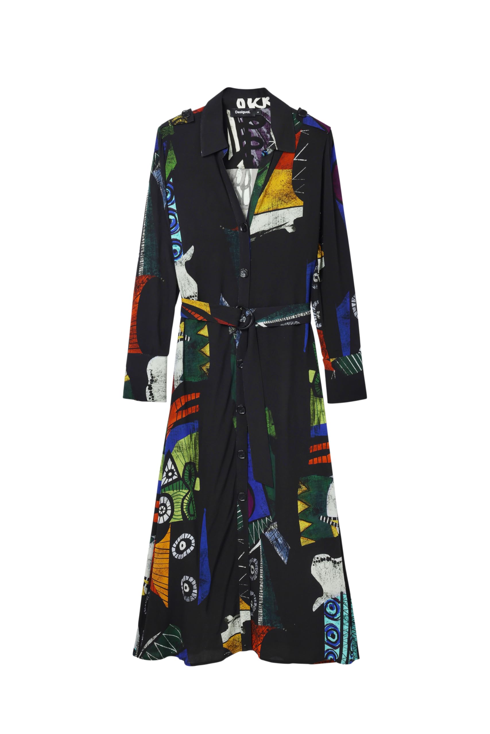 Desigual Women's Long Sleeve Dress - Elegant Floral Print Maxi Dress for Casual Wear, Office & Special Occasions