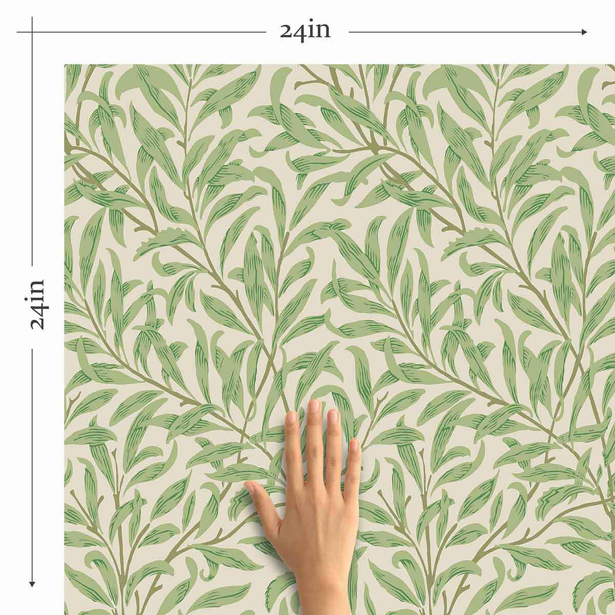 Green Leaf Peel and Stick Removable Wallpaper 8824 - Self-Adhesive Decorative Vinyl for Bedroom, Living Room, and Office Walls - Easy to Apply & Remove