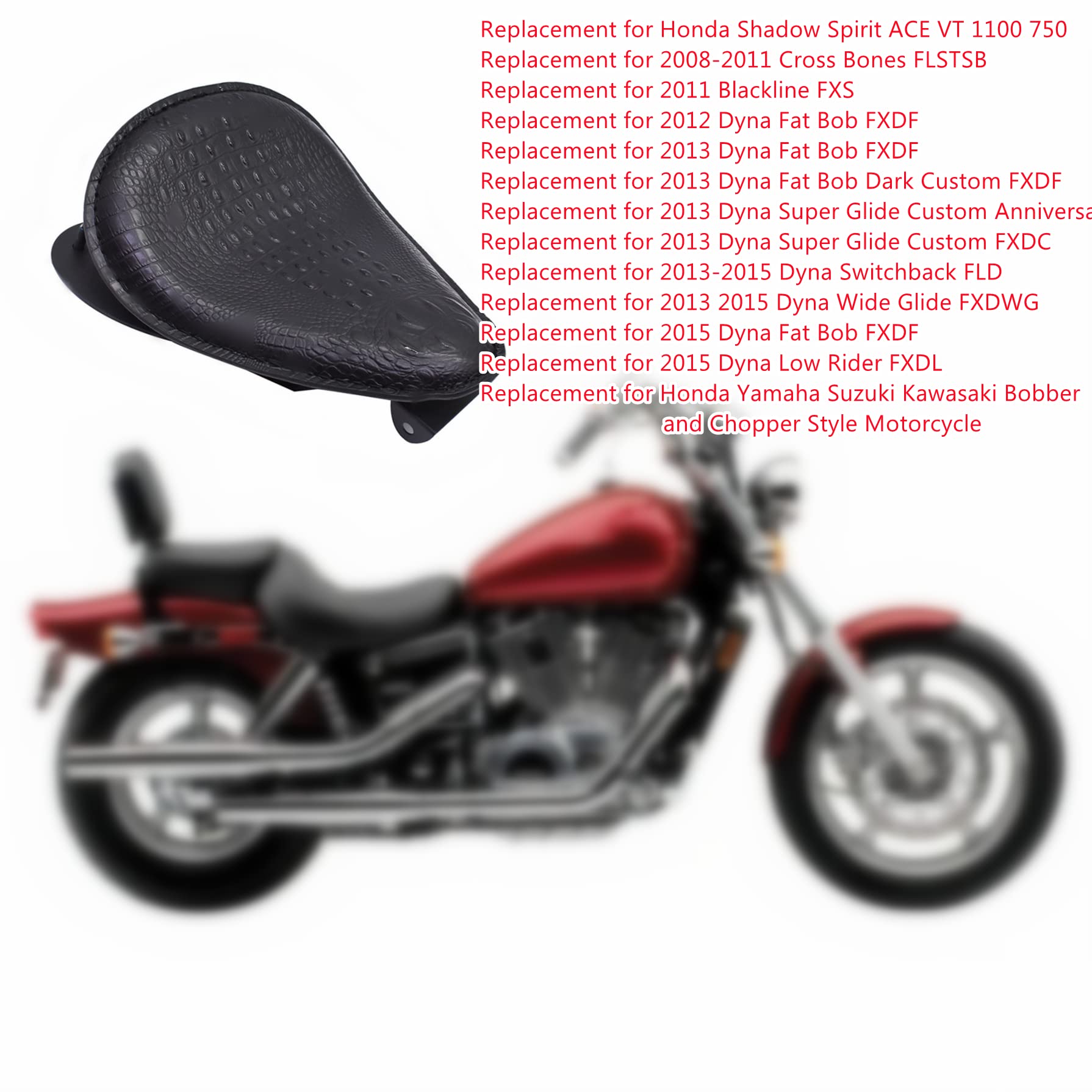 GXYWADY Motorcycle Spring Seat with Seat Base Replacement for Honda Shadow Spirit ACE VT1100 & VT750 - Comfort Upgrade for Cruiser Rides & Long-Distance Touring