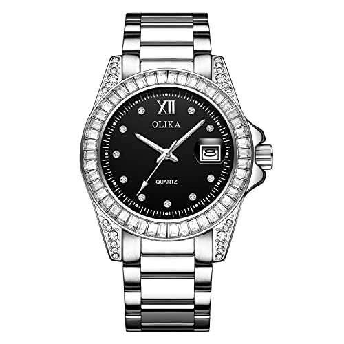 Olika Women's Self-Winding Mechanical Skeleton Watch - Stainless Steel Luminous Waterproof Dress Watch for Business & Formal Occasions | Perfect for Office, Meetings, and Evening Events
