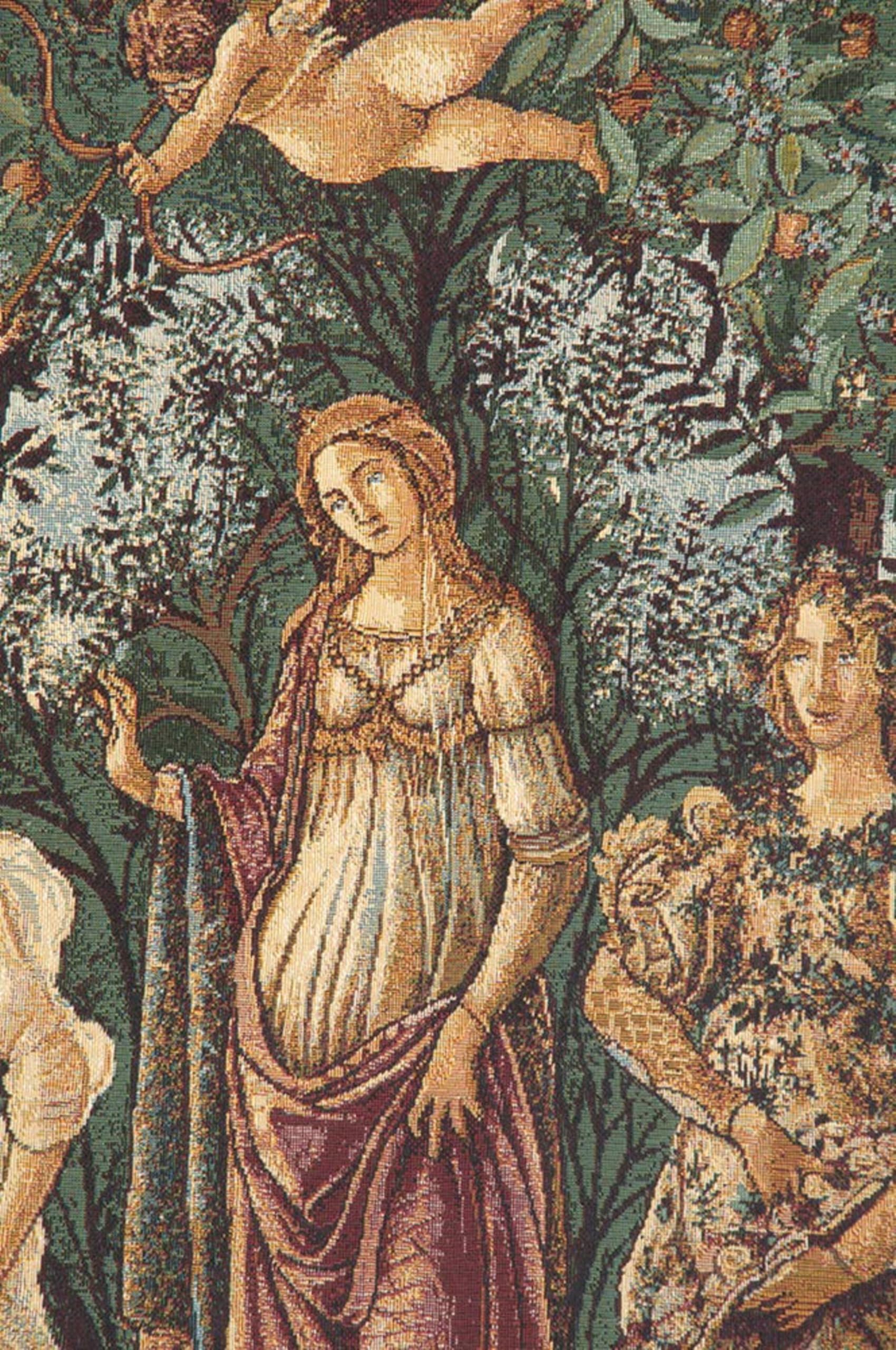 La Primavera Italian Tapestry Wall Hanging 26x32 Inch - Viscose Cotton Polyester Blend Artwork by Sandro Botticelli | Renaissance Home Decor for Living Room, Bedroom & Office Wall Art