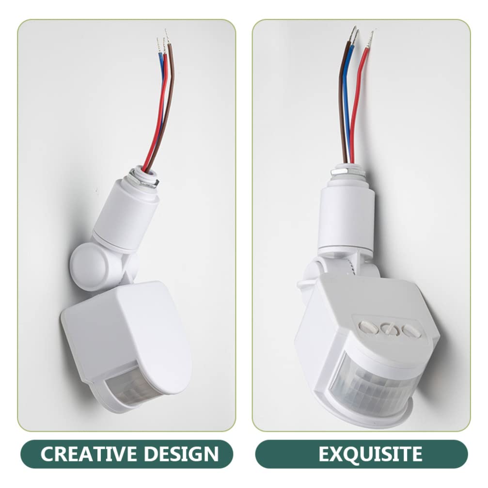 Operitacx 12V PIR Motion Sensor Controller for Outdoor Lights - White ABS Probe Human Body Detection - Perfect for Garden, Pathway, and Security Lighting