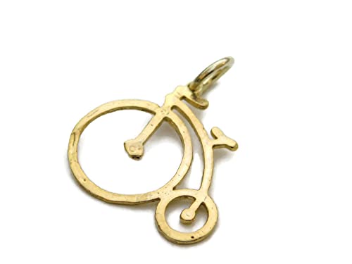 14k Yellow Gold Bicycle Charm Pendant - Elegant Jewelry for Cycling Enthusiasts & Gift Ideas