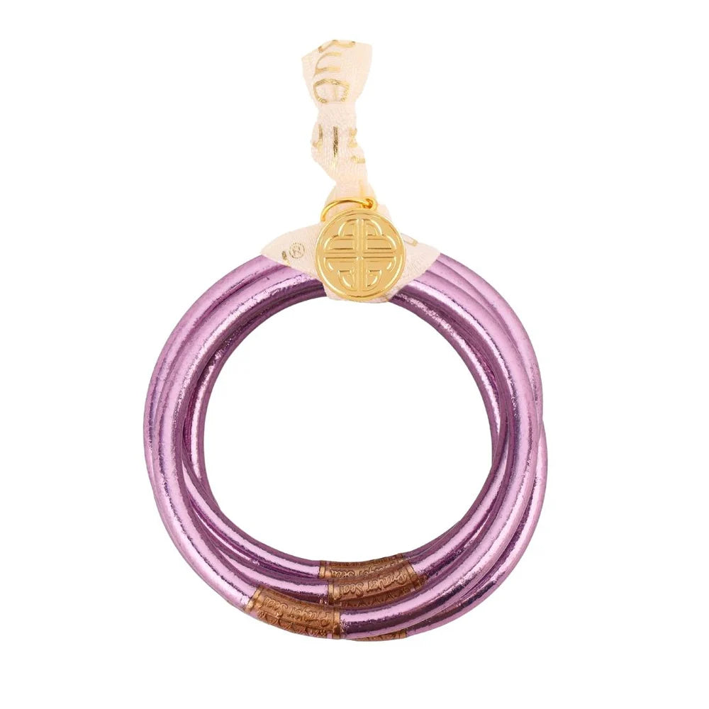 BuDhaGirl All Weather Bangles Set of 6 - Stylish Lila Color Waterproof Bracelets for Yoga, Travel & Everyday Wear