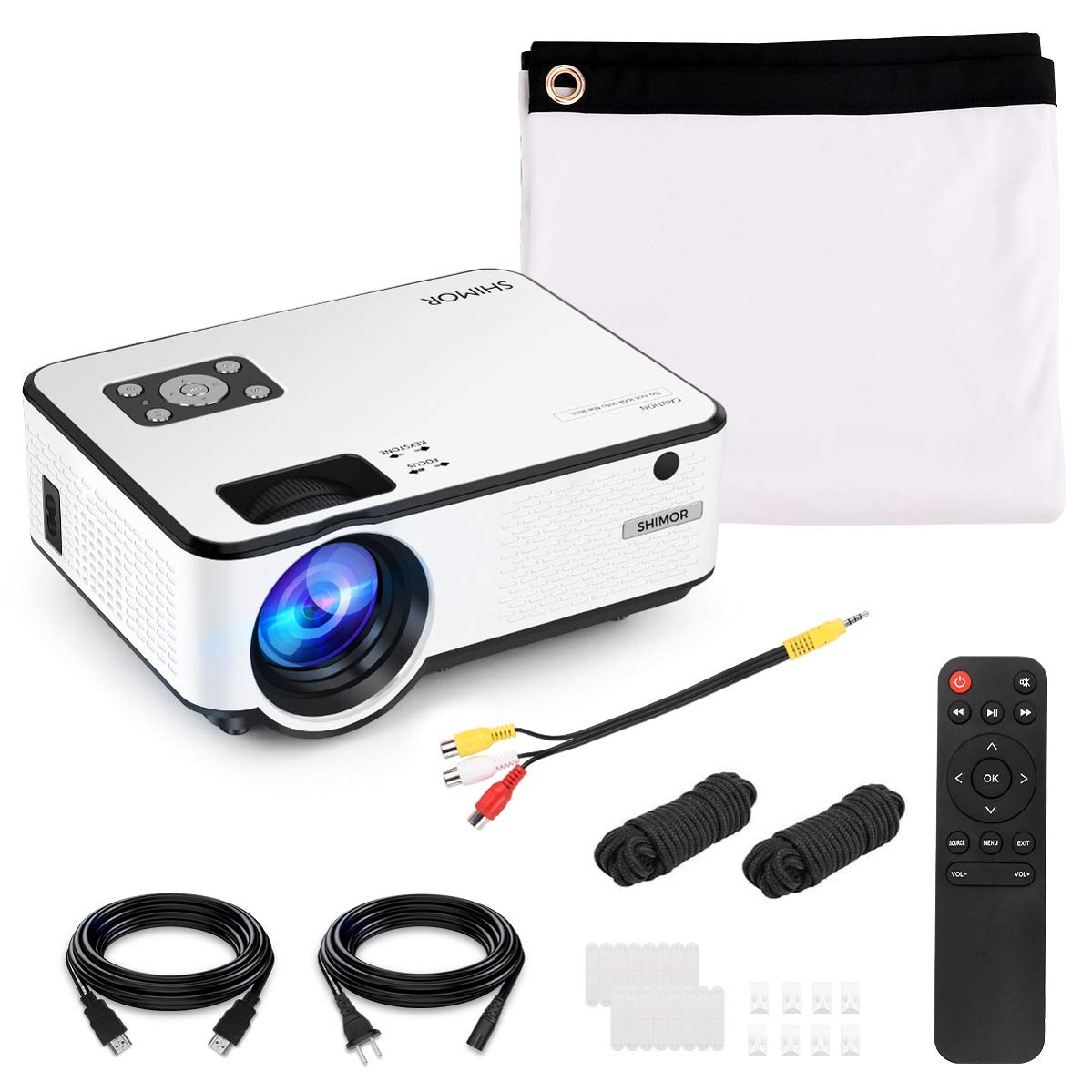 SHIMOR C9 7500L HD Mini Projector with 100