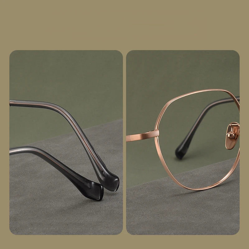 Bclear Women's Full Rim Flat Top Round Titanium Eyeglasses Frame 48669 - Lightweight & Durable Glasses for Work, Reading & Fashion - Perfect for Office, Study & Daily Wear
