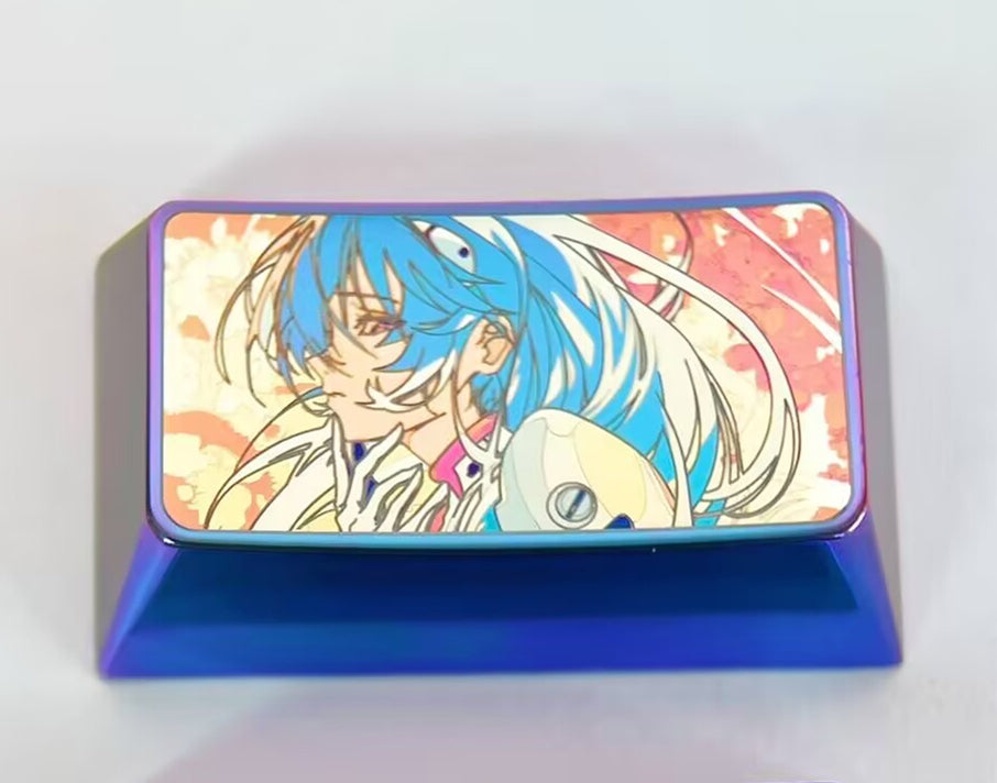 Custom Ayanami Rei 1.75U Titanium Alloy Keycaps - Laser Engraved Anime Mechanical Keyboard Keycaps for Gaming & Typing (Evangelion Themed) - Perfect for Mechanical Keyboard Enthusiasts & Anime Fans