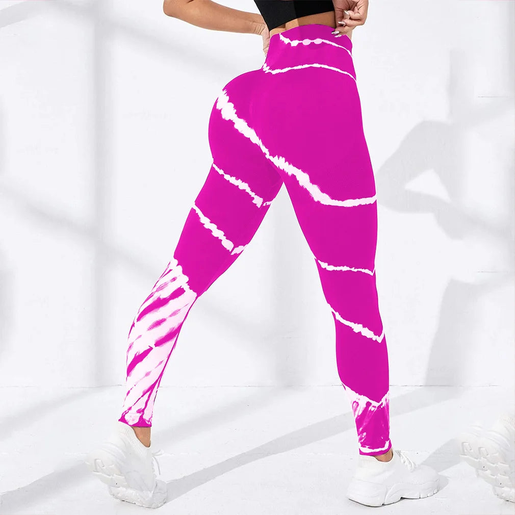 Seamless Tie Dye Leggings for Women - High Waist Yoga Pants with Push Up Effect, Sexy Workout Leggings for Gym, Running & Fitness | Perfect for Yoga, Pilates & Lounge Wear