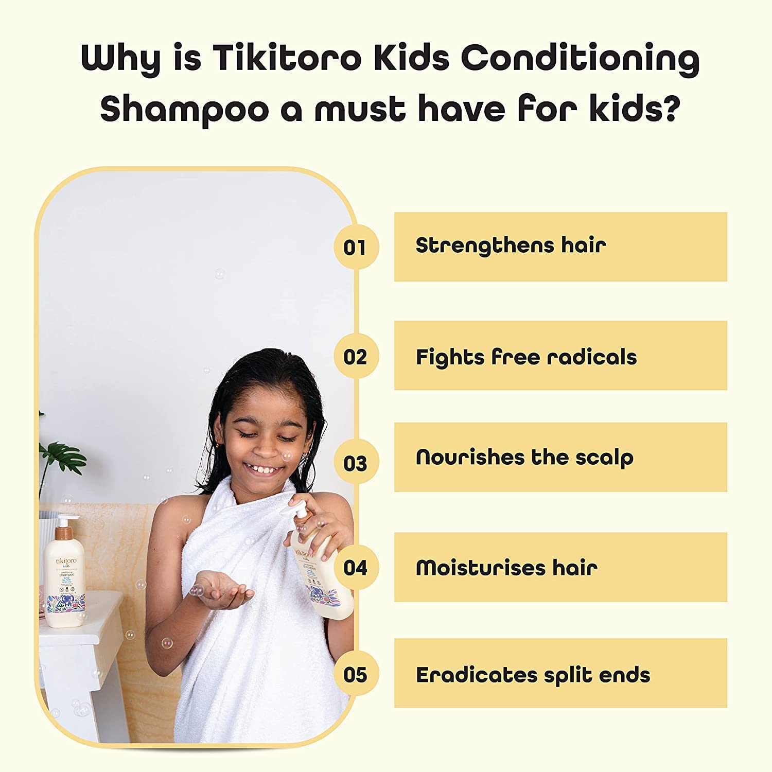 Jesica Kids Natural Shampoo for Girls & Boys - Vegan Hair Care with Moringa Oil, Rice Protein & Lotus Extract - Sulfate Free, Paraben Free - Gentle Conditioning for Children Age 4+ (300ml/10.1oz) - Perfect for Daily Bath Time & Sensitive Scalp Care
