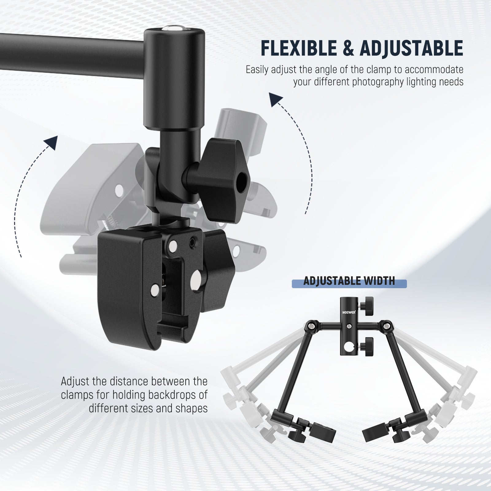 NEEWER CL 05 Portable Collapsible Backdrop Holder Stand - Lightweight Photography Background Support for Studio, YouTube Videos & Live Streaming