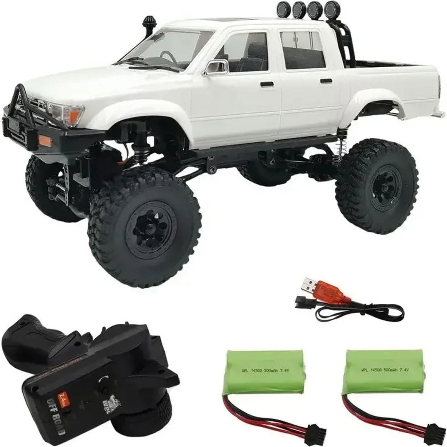 1:16 Scale RC Crawler RTR Rock Crawler Truck 4x4 Off-Road Vehicle - 2.4GHz Remote Control Car with LED Lights & 2 Batteries - Perfect for Hobbyists, Backyard Crawling and Trail Adventures