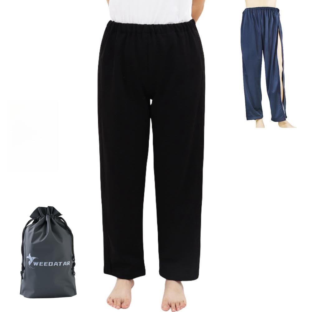 WEEOATAR Unisex Bedridden Patient Clothing - Easy Open Zipper & Tear Away Pants for Disabled & Elderly Care - Comfortable Nursing Aid Wear for Hospital, Home & Rehabilitation Use
