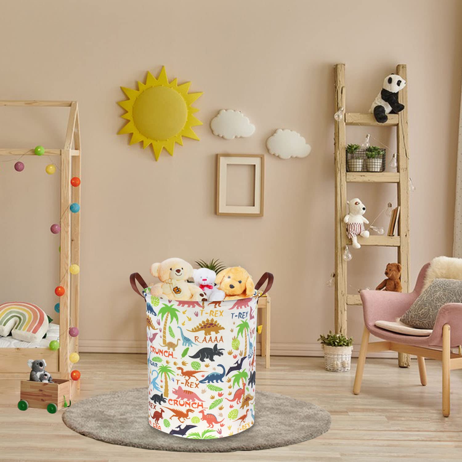 Large Storage Baskets for Nursery & Home - Collapsible Laundry Hamper, Toy Organizer Bin with Dinosaur Design | Perfect for Baby Clothes, Toys & Home Decor Organization