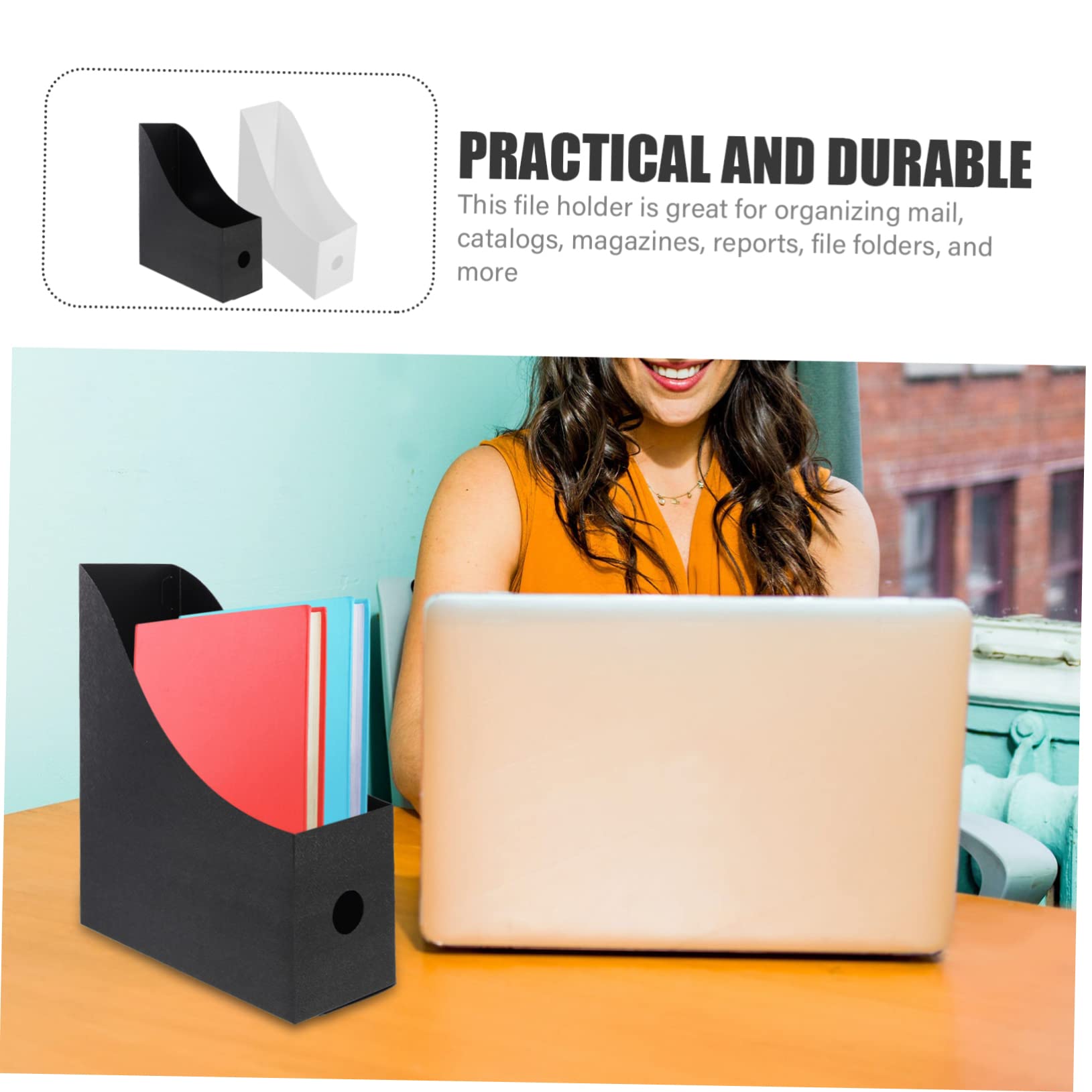 ABOOFAN 2-Pack Plastic File Organizer Box - Desktop File Sorter, Magazine Holder, Wall Mountable Office Organizer Tray for Documents, Papers, Books - Perfect for Home Office, School, and Workspace Organization