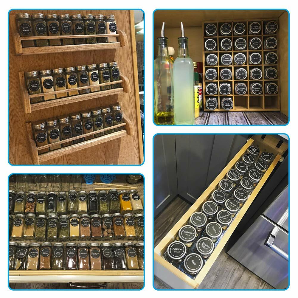 24-Piece 4oz Square Glass Spice Jars with Airtight Metal Lids & Labels - Perfect for Kitchen Pantry Organization, Spice Storage, and DIY Seasoning Containers