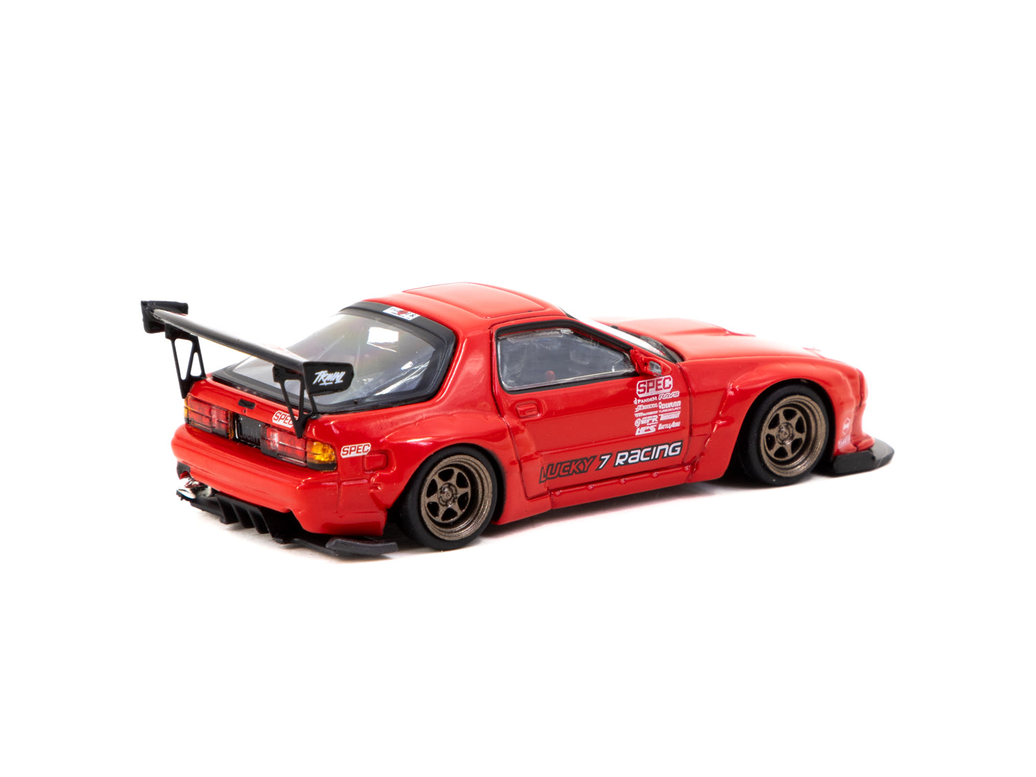Tarmac Works 1/64 Scale Pandem Mazda RX-7 FC3S Diecast Model Car - Red (ROAD64) | Collectible Toy for Display, Racing Games & Car Enthusiasts