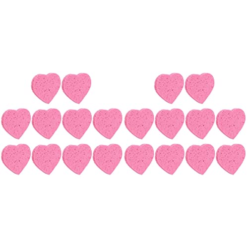 FRCOLOR 60-Pack Heart Shaped Makeup Sponges - Natural Facial Cleansing Sponges for Soft & Flawless Makeup Application | Perfect for Daily Beauty Routine, Travel & Professional Makeup Artists