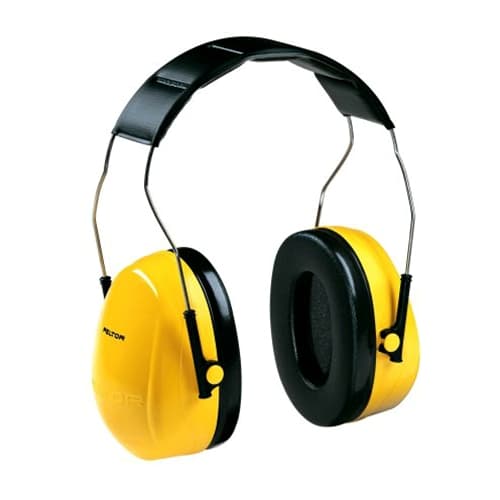 3M 08091 Peltor H9A Optime 98 Over-the-Head Earmuffs - 25 dB Noise Reduction Rating (NRR) - Black/Yellow - Hearing Protection for Construction, Shooting & Industrial Work