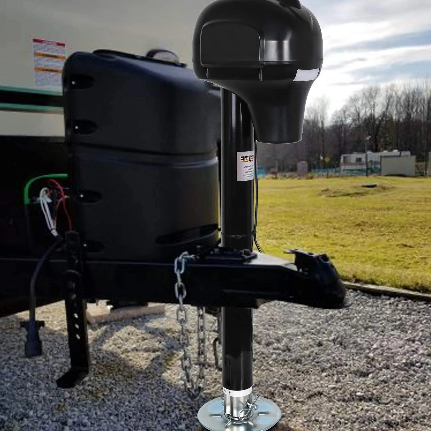 3500 Lbs Heavy Duty Electric RV Trailer Tongue Jack with 600D Polyester Cover, 23 5/8