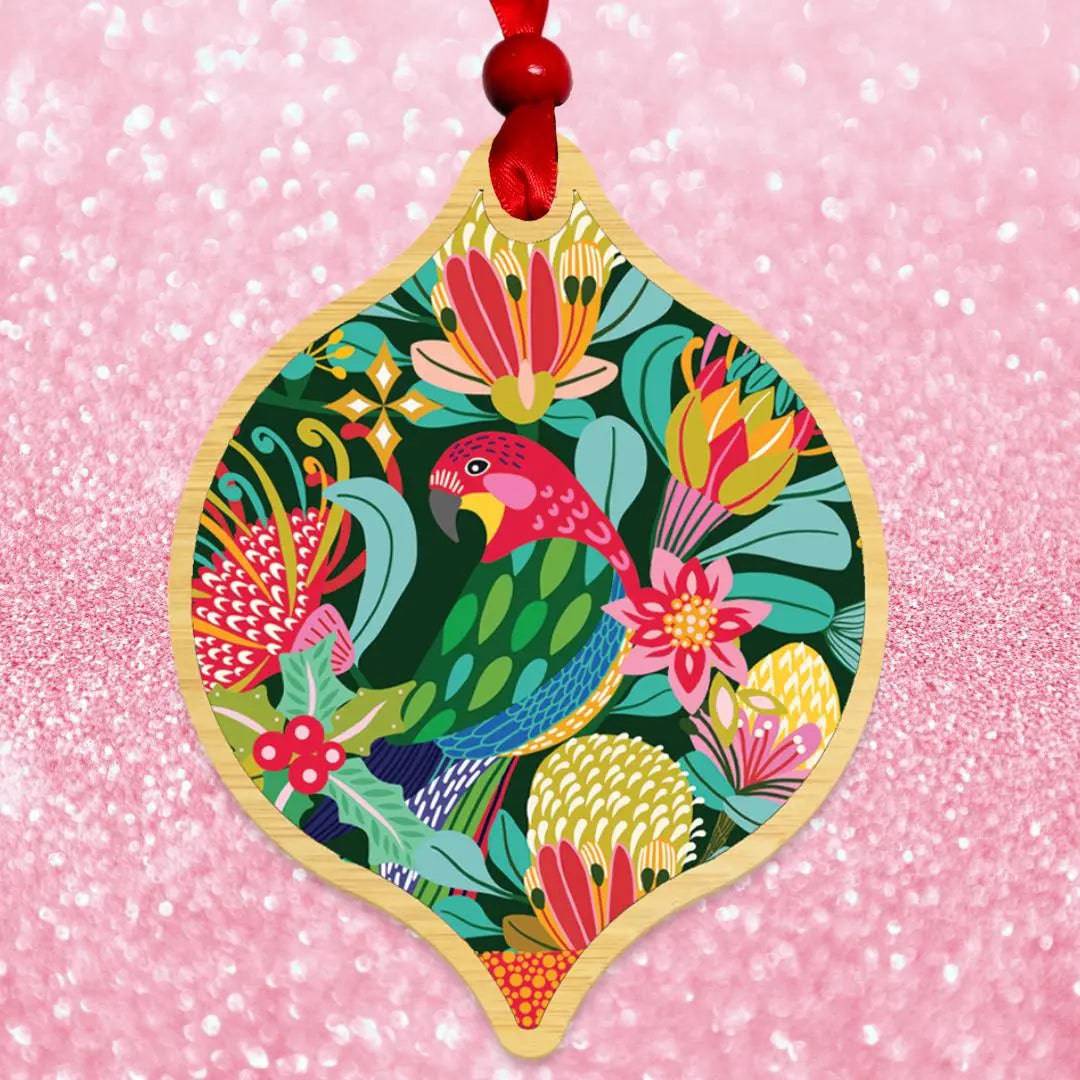 Handmade Aussie Rosella Christmas Bauble - Unique Australian Bird Ornament for Holiday Tree Decorations - Perfect for Xmas Gifts, Home & Office Festive Decor