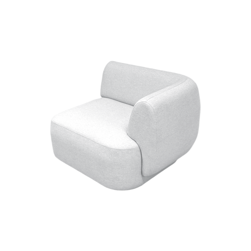 Pebble Right Arm Sectional Chair with EcoClean Fabric - Modern Comfort for Living Room, Office & Lounge - Durable & Stylish Sofa for Relaxing & Entertaining