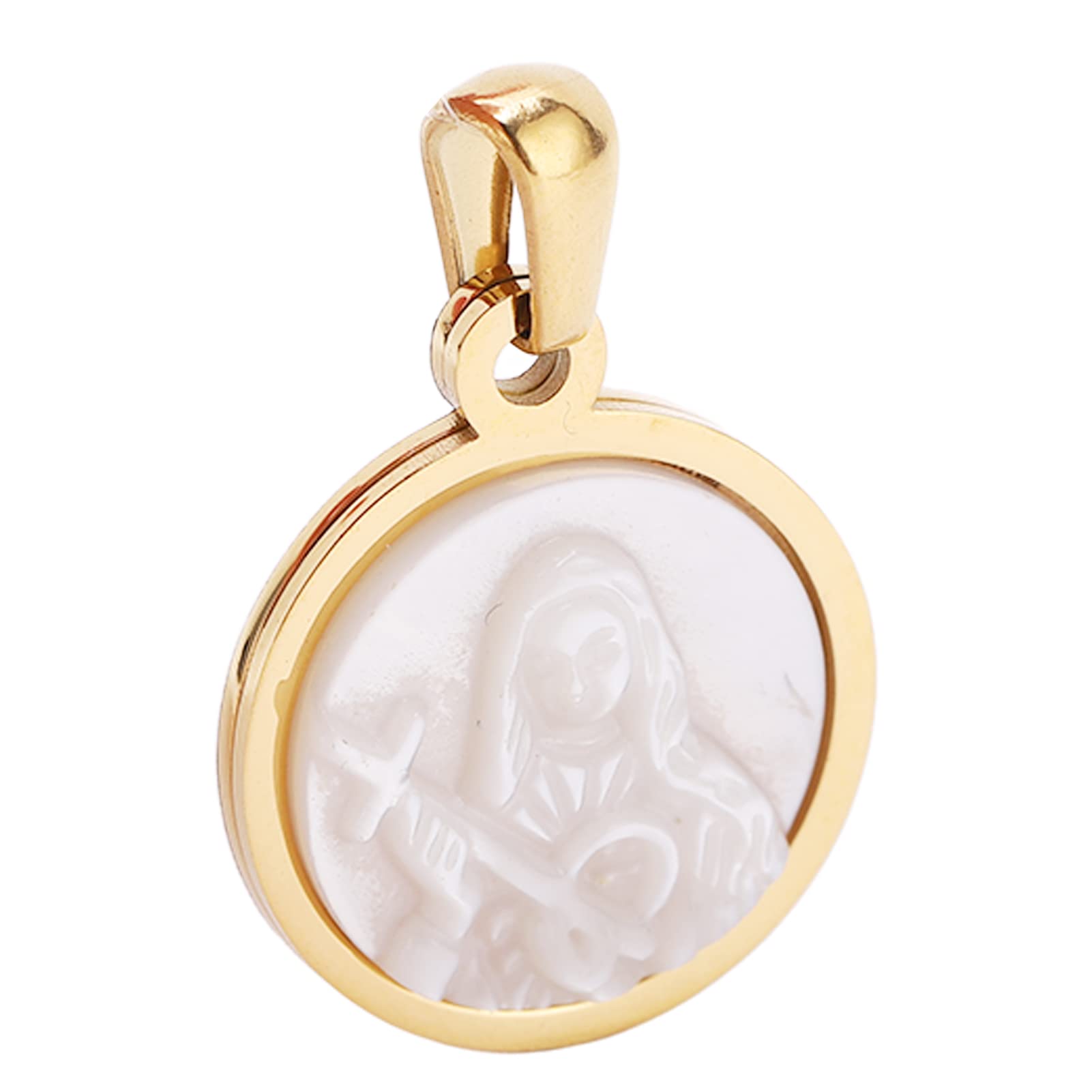 Shanrya Virgin Mary Pendant Necklace - Sterling Silver Religious Jewelry Gift with Pearl Accent, Rustproof Charm for Jewelry Making - Perfect for Baptism, First Communion & Everyday Wear