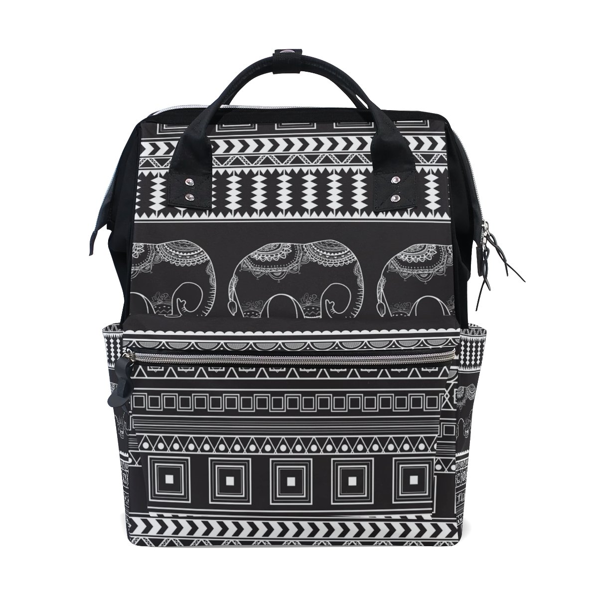 ALAZA Large Travel Backpack Purse - Stylish Bohemian Elephant Print Laptop Backpack for Women, High School & College Students - Perfect for Work, Travel & Daily Commute