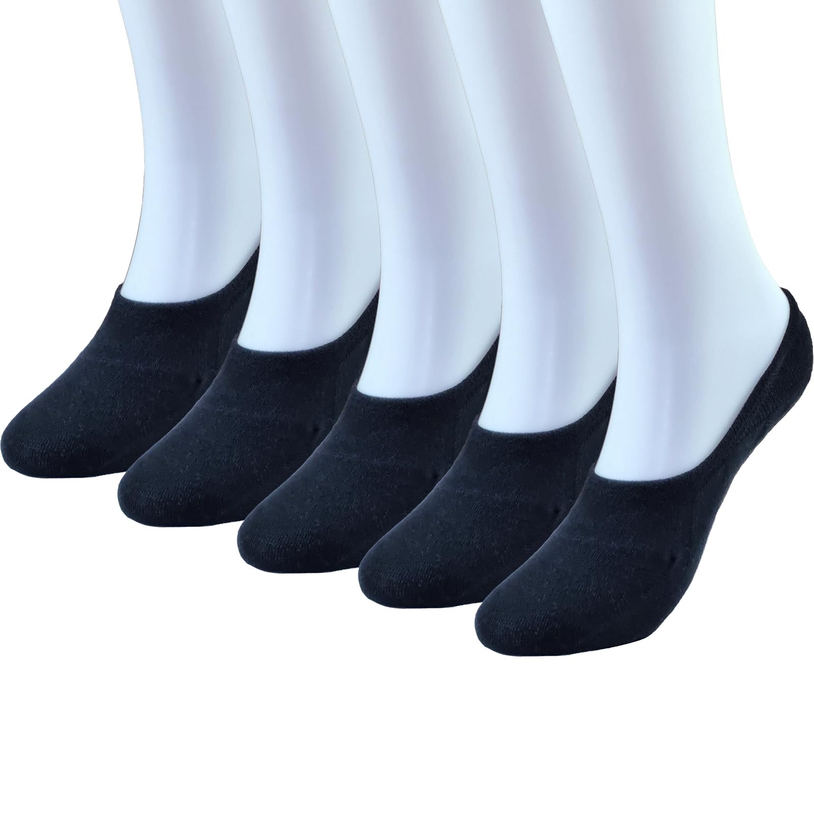 Women's No Show Socks 5-Pack - Invisible Low Cut Ankle Socks with Non-Slip Grip for Gym, Loafers & Everyday Wear - Breathable Thin Comfort Socks for Workouts, Office & Casual Outfits